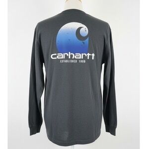 Carhartt XL Relaxed Fit Long Sleeve‎ Graphic T Shirt Sweatshirt Mens XL Gray